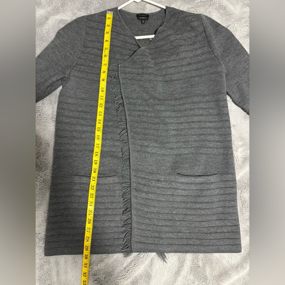 Talbots 100% merino wool Charcoal Open-Front Cardigan - Picture 3 of 4